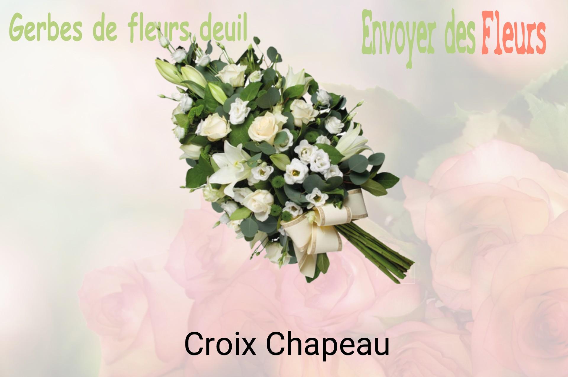 Gerbe de fleurs de deuil livrée à Croix-Chapeau